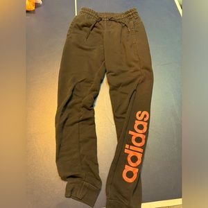 Adidas Sweatpants Black with Pink Logo